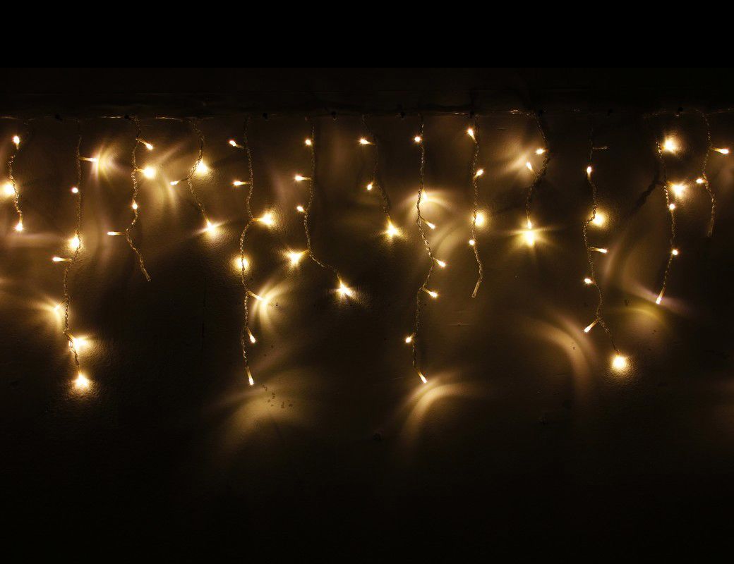 фото Электрогирлянда световая бахрома 240 теплых белых led-ламп, мерцающие (белые вспышки), кон beauty led