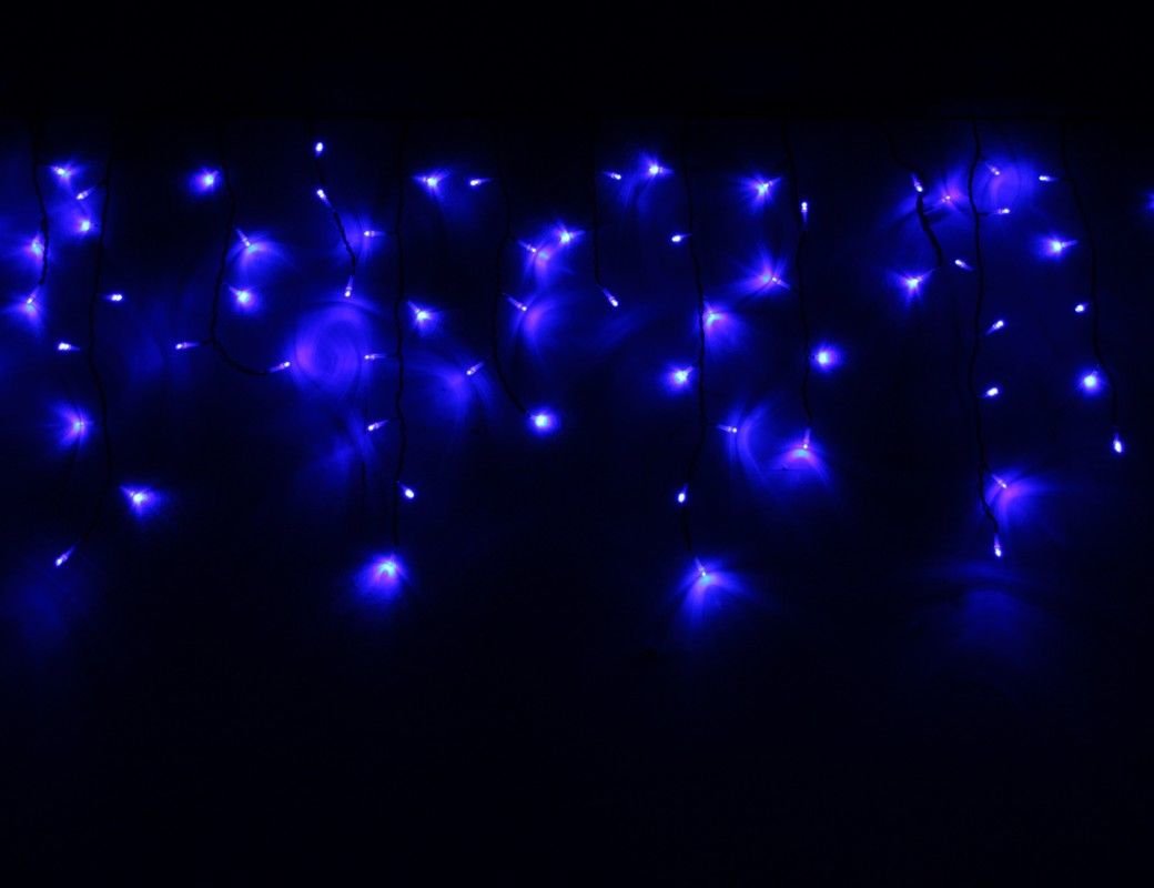 фото Электрогирлянда световая бахрома 240 синих led-ламп, мерцающие (белые вспышки) коннектор 4 beauty led