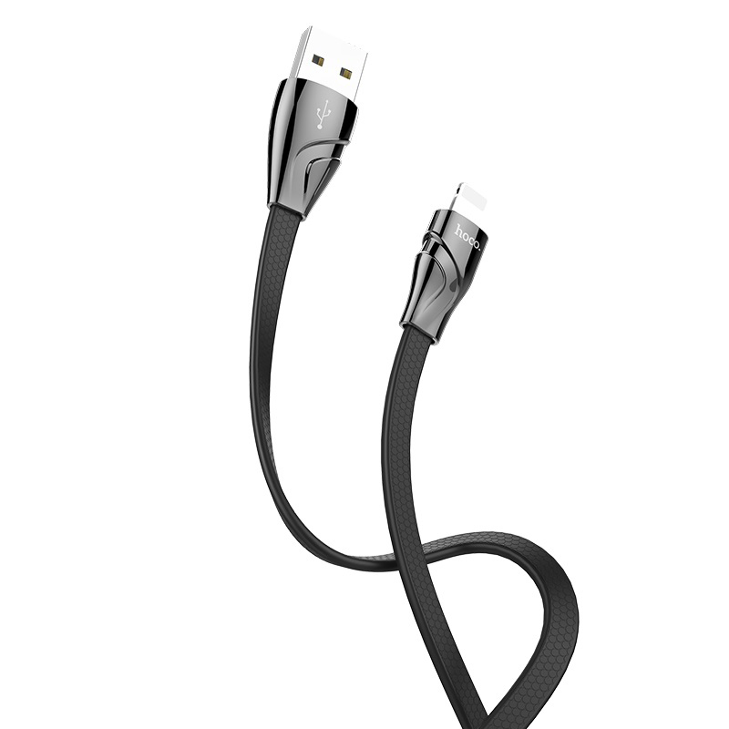 фото Кабель usb 2.0 a (m) - lightning (m) 1.2м hoco u57 twisting - черный