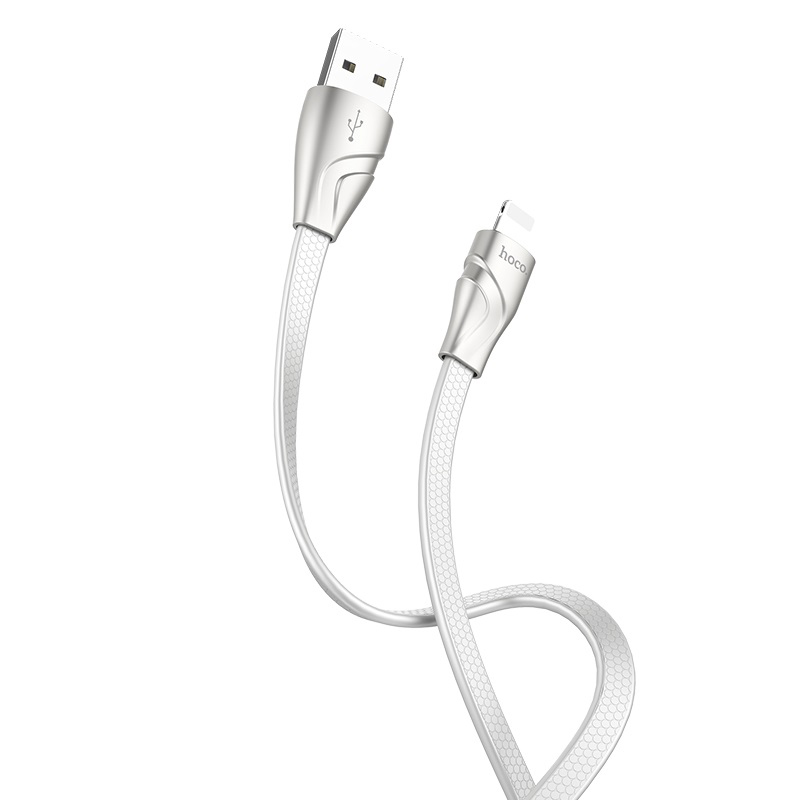 фото Кабель usb 2.0 a (m) - lightning (m) 1.2м hoco u57 twisting - белый