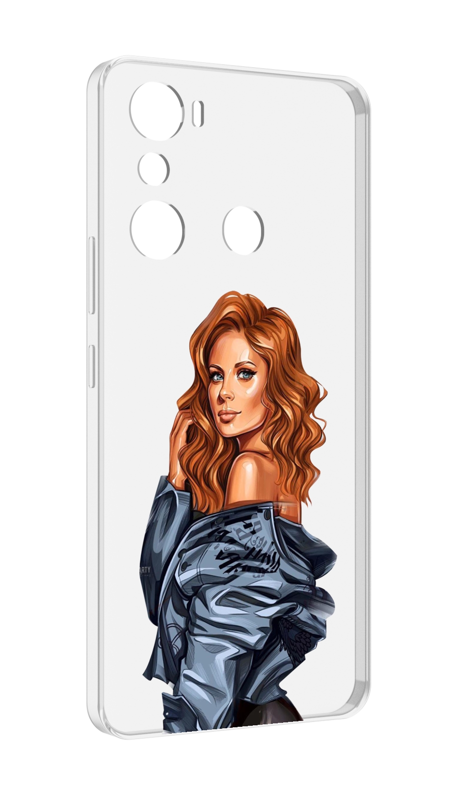 

Чехол MyPads Рыжая-девушка женский для Infinix Hot 20i, Прозрачный, Tocco