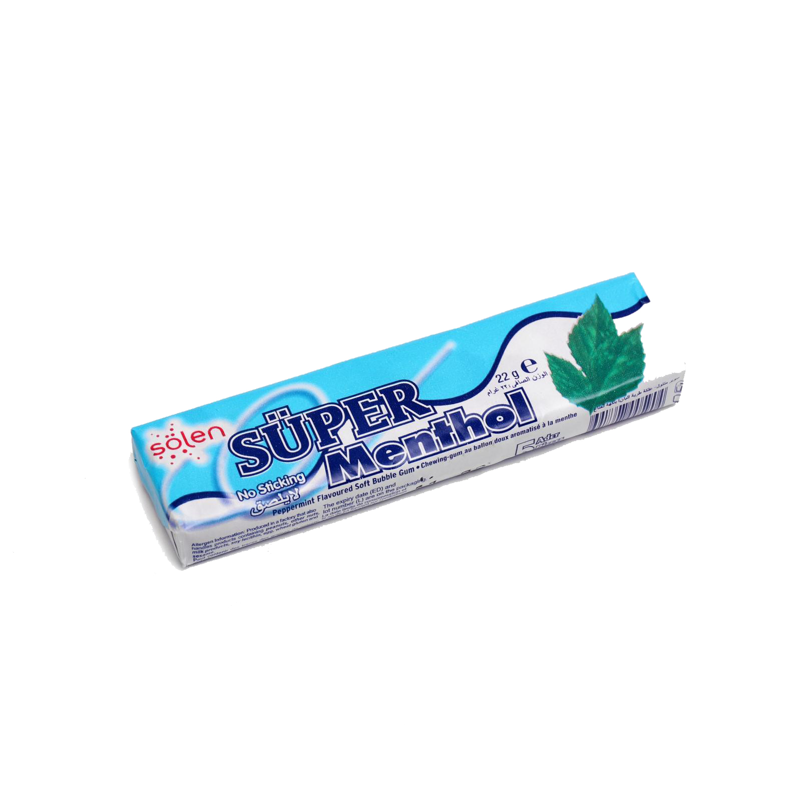 

Жевательная резинка Solen Super mentol с ментоловым вкусом 22 г