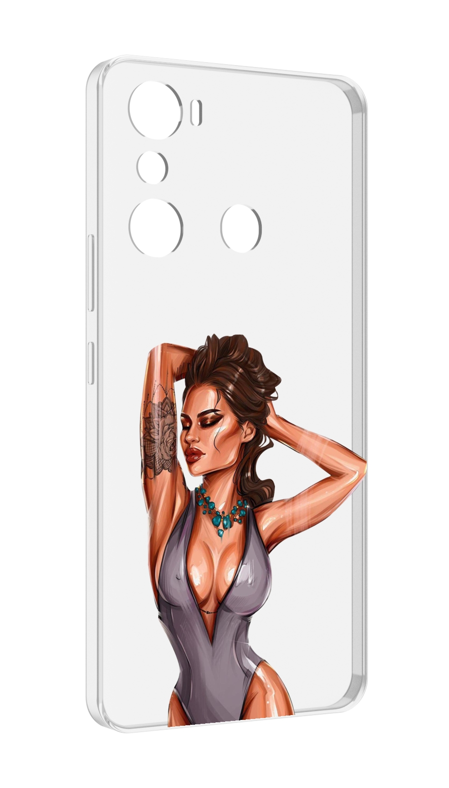 

Чехол MyPads Роскошная-девушка женский для Infinix Hot 20i, Прозрачный, Tocco