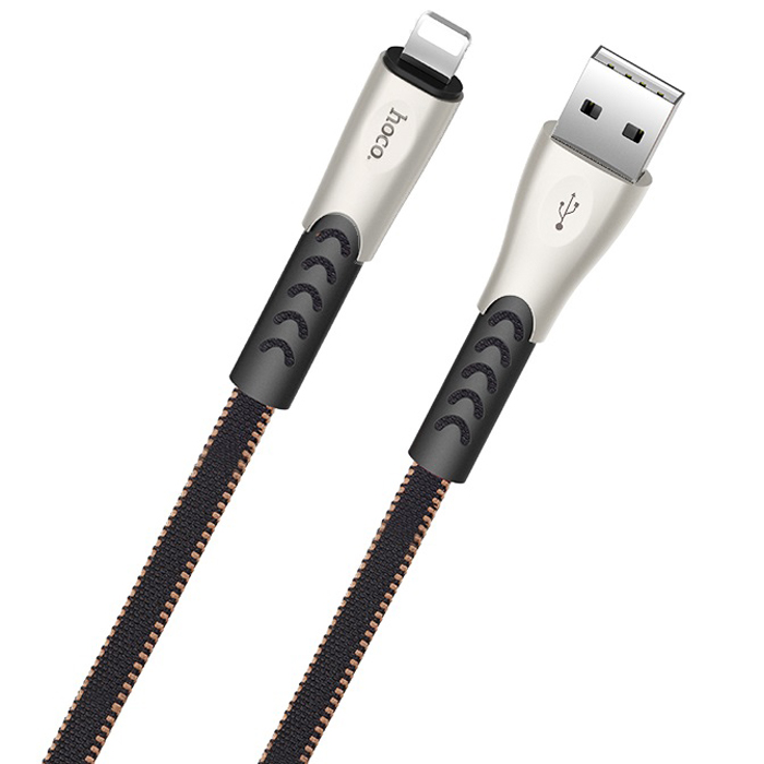 фото Кабель usb 2.0 a (m) - lightning (m) 1.2м hoco u48 superior speed - черный