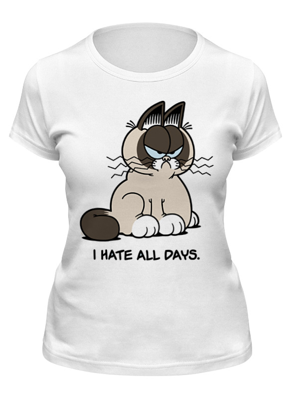 

Футболка женская Printio Грустный кот (grumpy cat) белая S, Белый, Грустный кот (grumpy cat)