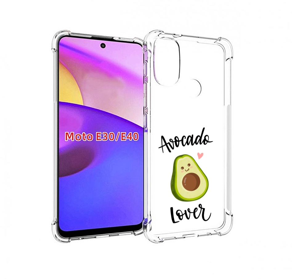 

Чехол бампер MyPads Авокадо-любовь для Motorola Moto E30., Прозрачный, Tocco