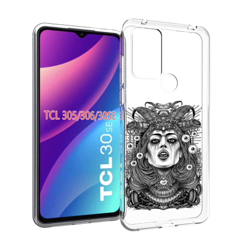 

Чехол MyPads портрет девушки черно белый для TCL 30SE/305/306/30E, Tocco