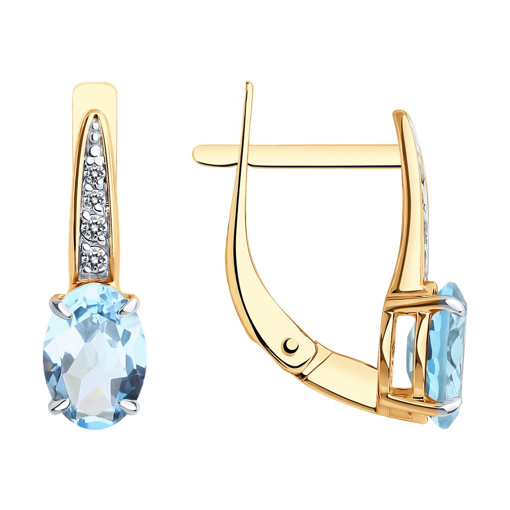 

Серьги из красного золота Diamant 51-320-01933-5, фианит/топаз, 51-320-01933-5