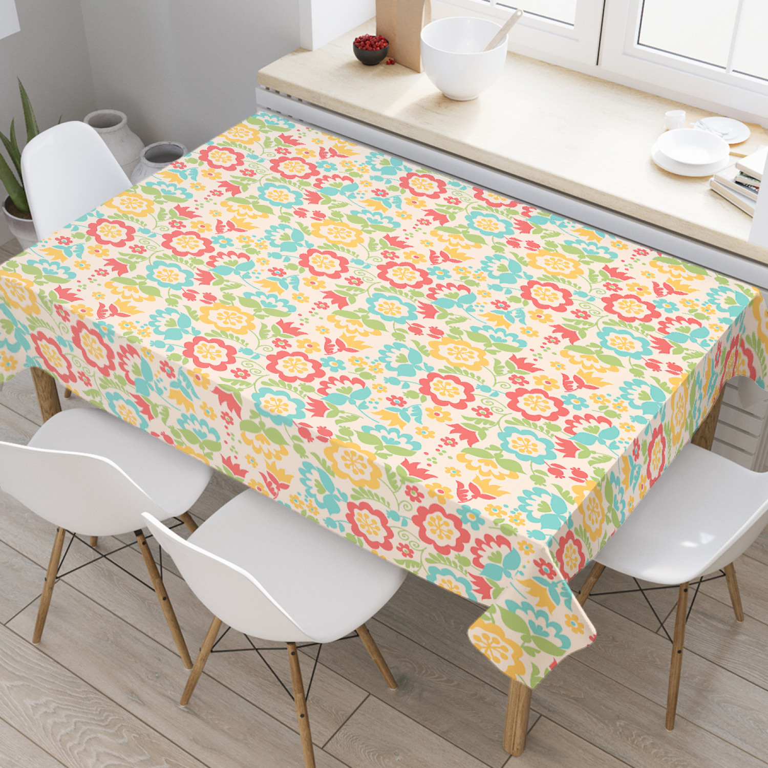 

Скатерть прямоугольная JoyArty "Народный декоратив" из оксфорда, 120x145см, Оранжевый, Народный декоратив