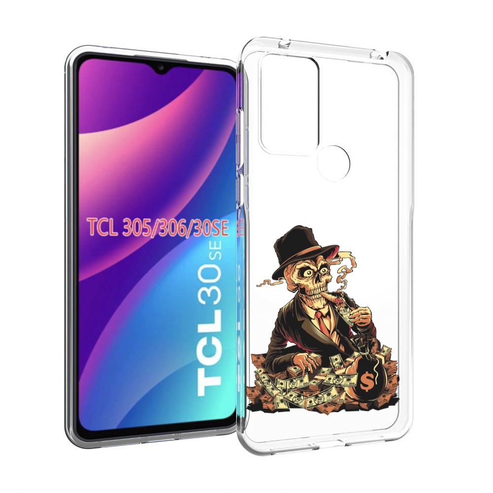 

Чехол MyPads нарисованный череп с сигаретой для TCL 30SE/305/306/30E, Tocco