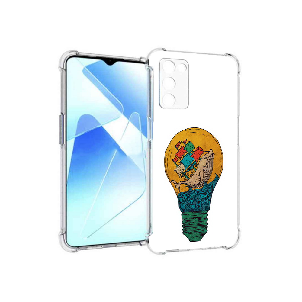 

Чехол MyPads Tocco для Infinix Zero X Pro кит в лампочке с парусами, Прозрачный, Tocco