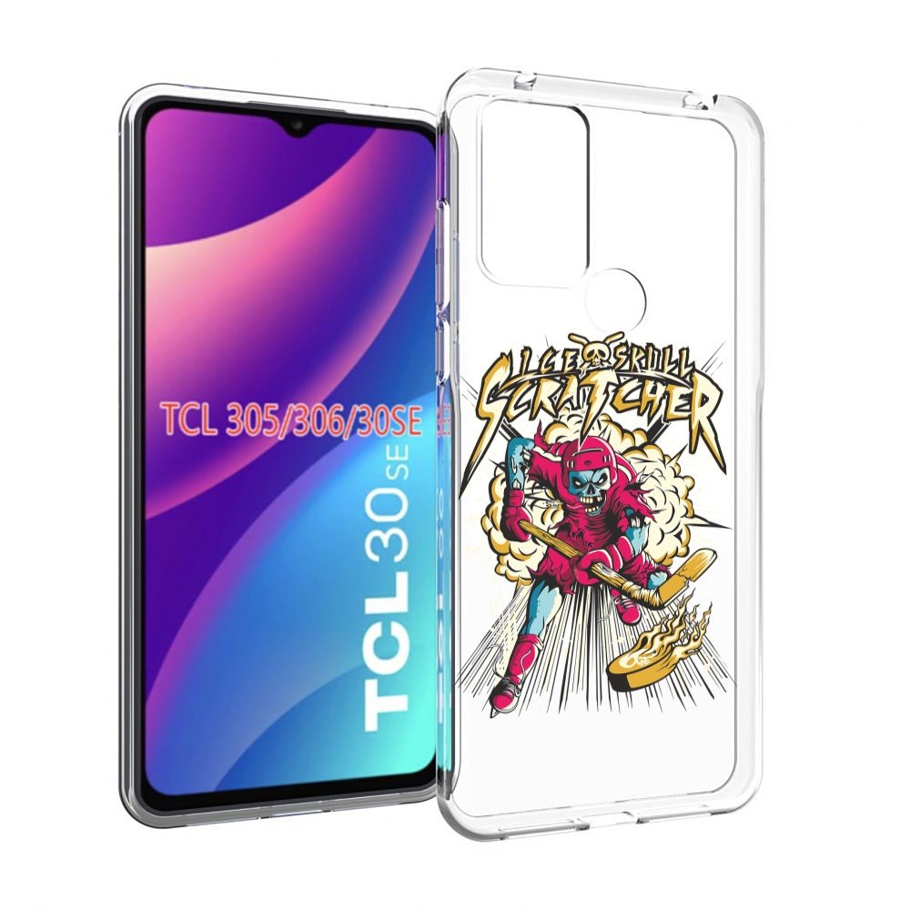 

Чехол MyPads нарисованный скелет хоккеист для TCL 30SE/305/306/30E, Tocco