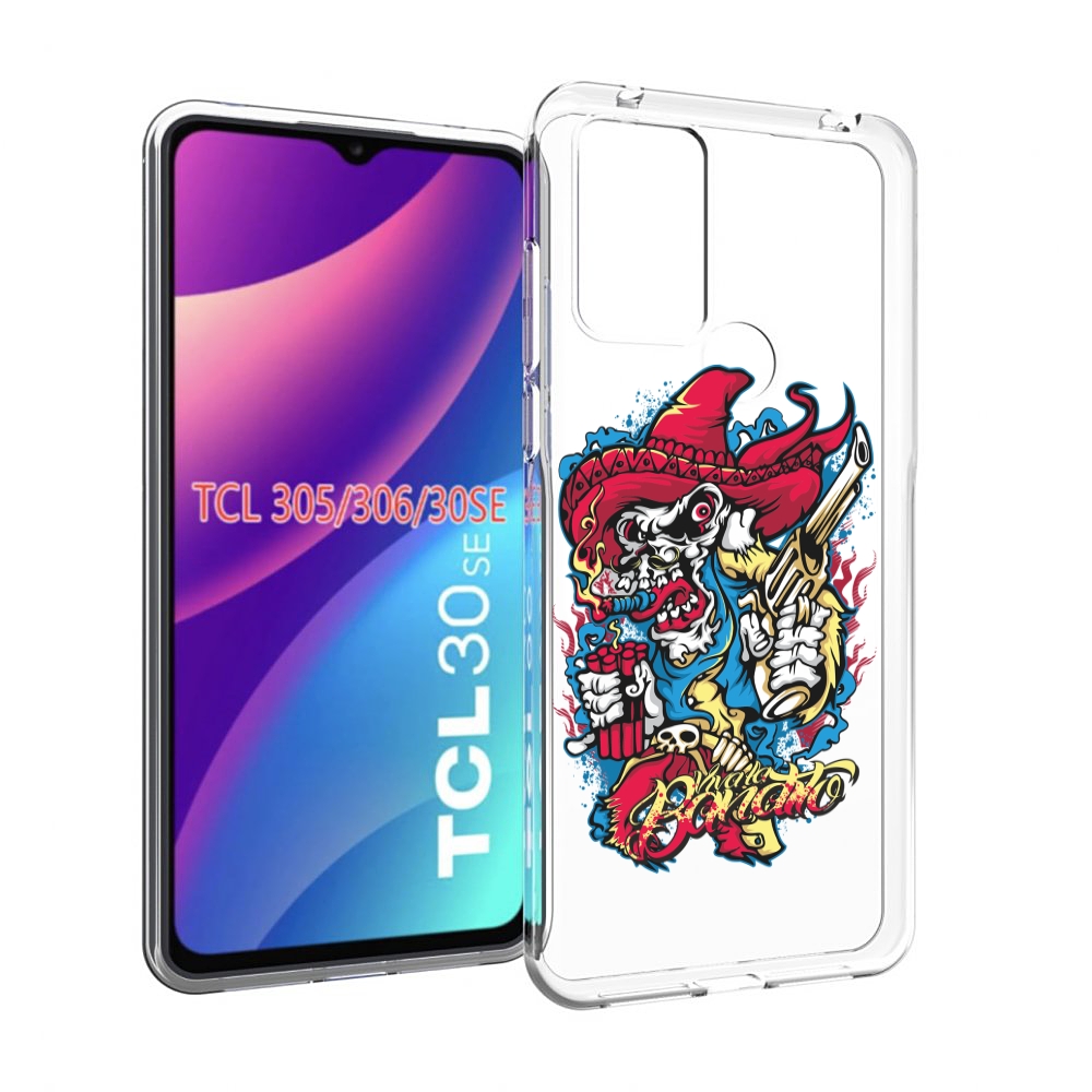 

Чехол MyPads нарисованный скелет с писталетом для TCL 30SE/305/306/30E, Tocco