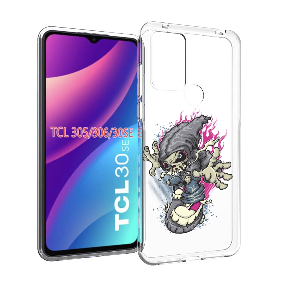 

Чехол MyPads нарисованный скелет на скейт борде для TCL 30SE/305/306/30E, Tocco