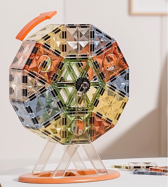 3D конструктор магнитный MSN Toys кристаллический колесо, 55 дет 9902