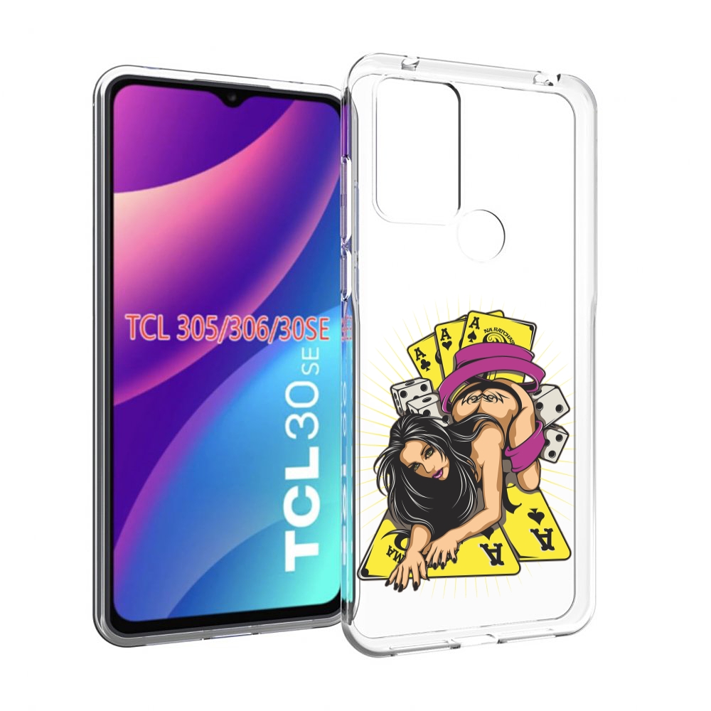 

Чехол MyPads нарисованная девушка с игровыми картами для TCL 30SE/TCL 305/TCL 306/..., Tocco