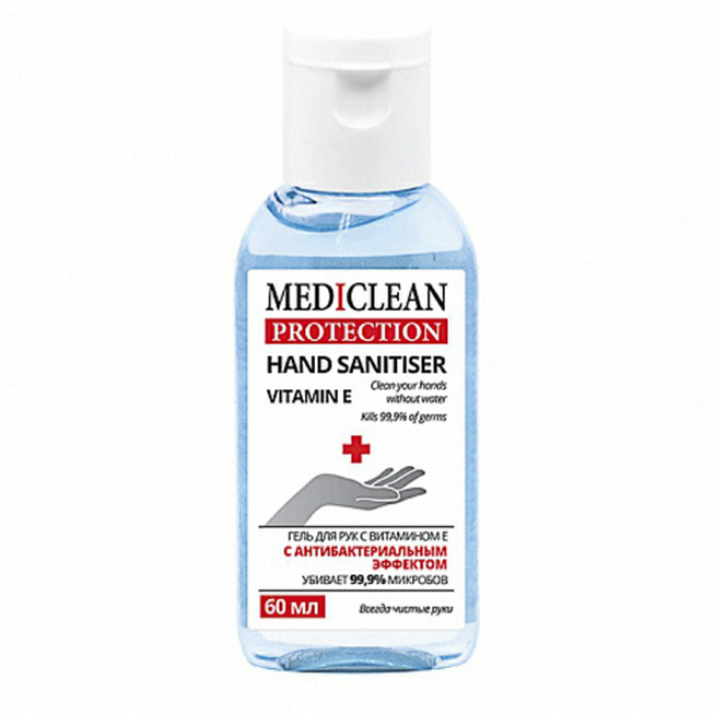 фото Гель для рук mediclean protection hand sanitazer vitamin e антибактериальный 60 мл