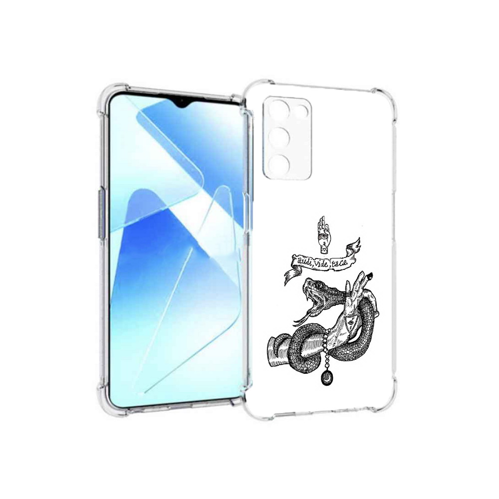 

Чехол MyPads Tocco для Infinix Zero X Pro змея на руке рисунок, Прозрачный, Tocco