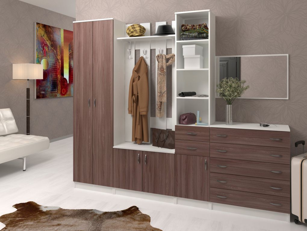 

Прихожая Горизонт-7 ШxГxВ 2600*360*2200 Мегамебель Мегамебель, Белый;коричневый