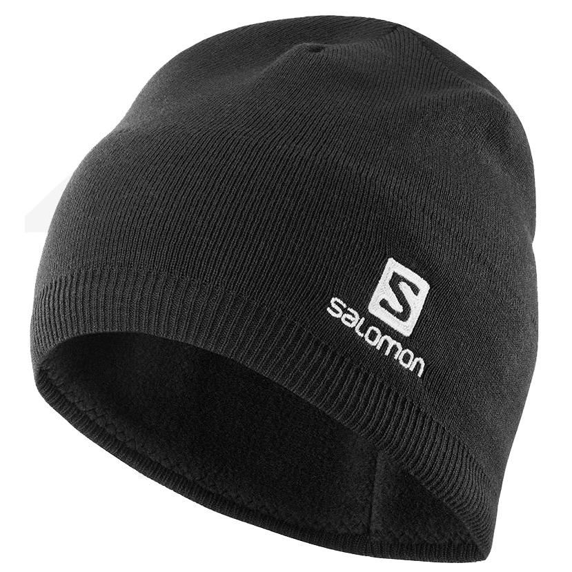 фото Шапка-бини мужская salomon beanie black, one size