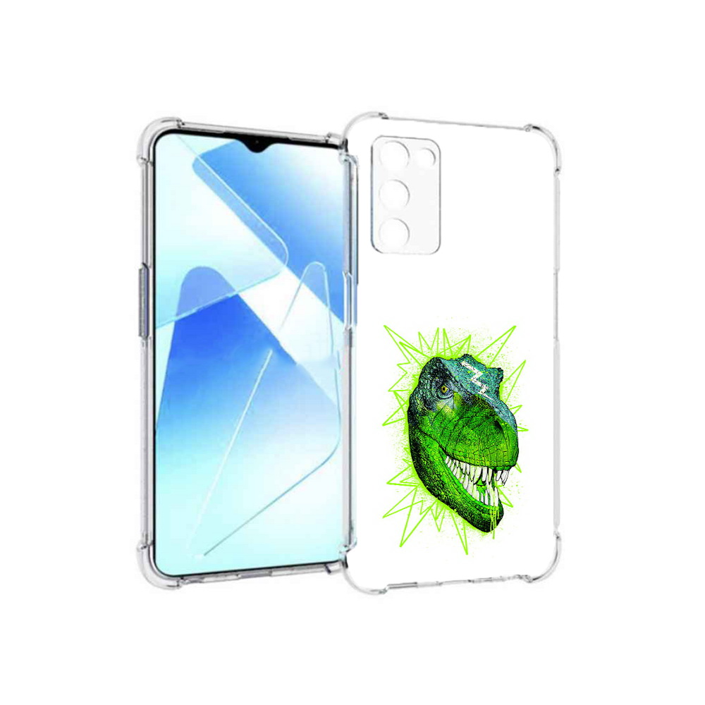

Чехол MyPads Tocco для Infinix Zero X Pro зеленый динозавр, Прозрачный, Tocco