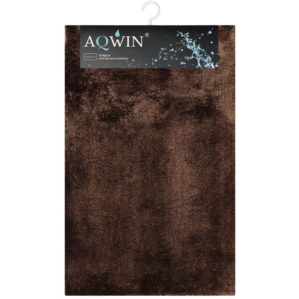 

Коврик для ванной, 0.5х0.8 м, ПЭ, корич, Aqwin, Велюр, TR1551CH