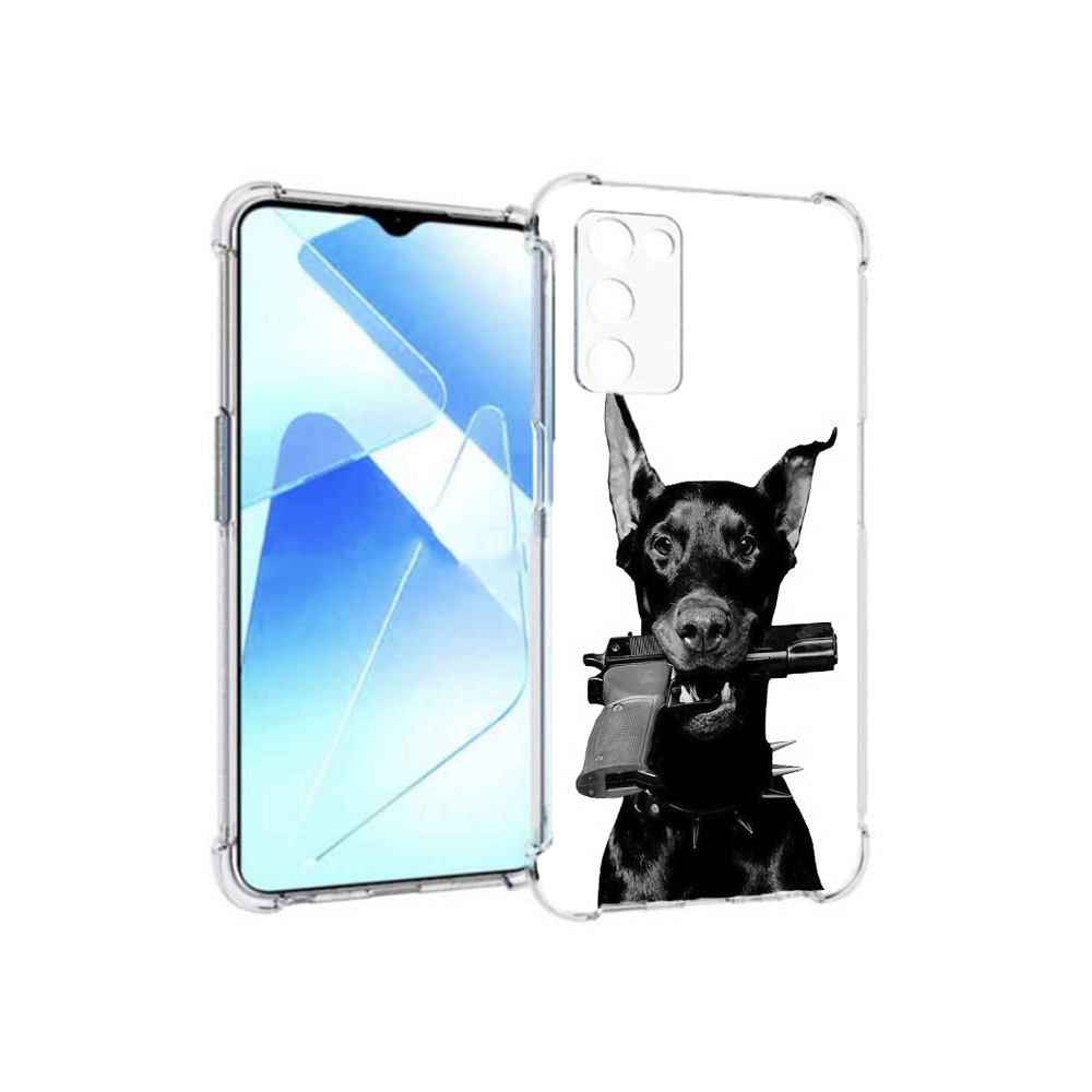 

Чехол MyPads Tocco для Infinix Zero X Pro доберман с пистолетом, Прозрачный, Tocco