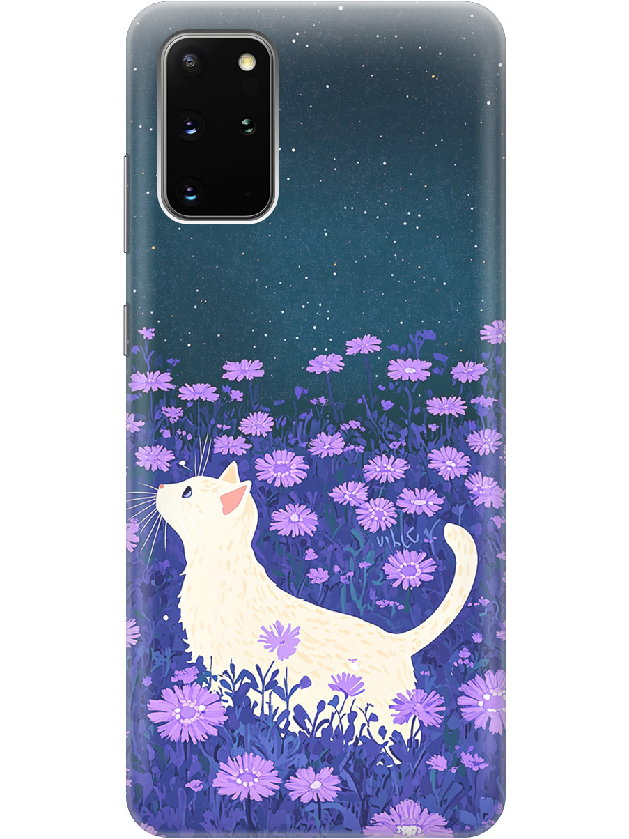 

Силиконовый чехол на Samsung Galaxy S20+ с принтом матовый черный 857187, Черный;белый;фиолетовый, 722628512