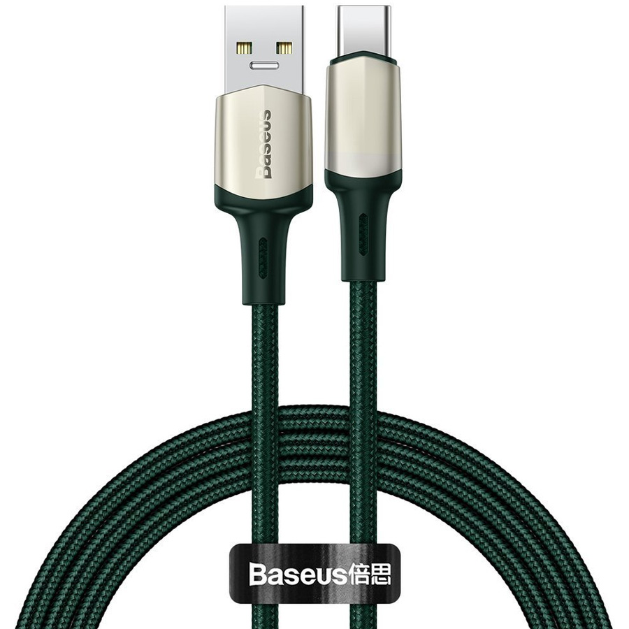 фото Кабель usb 2.0 a (m) - usb type-c (m) 1м baseus cafule cable vooc - зеленый (catklf-va06)