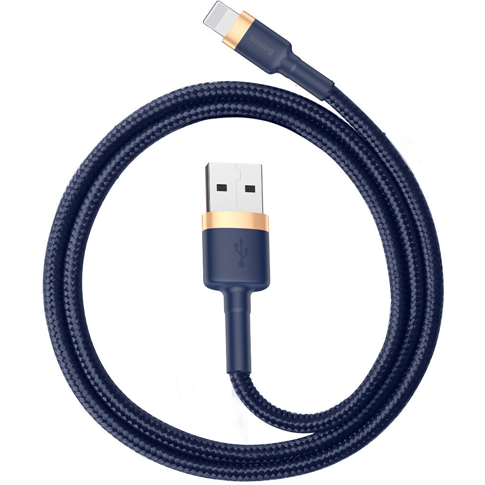 фото Кабель usb 2.0 a - lightning 2м baseus cafule cable 1.5a - синий/золотистый (calklf-cv3)