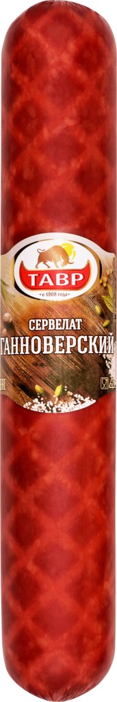 

Колбаса Тавр Сервелат Ганноверский варено-копченая +-1 кг