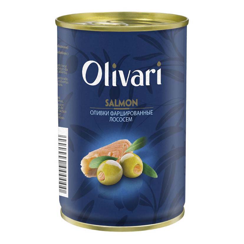 

Оливки Olivari зеленые фаршированные лососем 314 г
