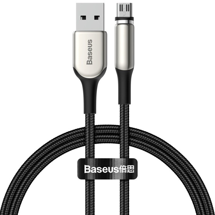 фото Магнитный кабель usb 2.0 a (m) - micro usb 2.0 b (m) 1м baseus zinc - черный (camxc-h01)