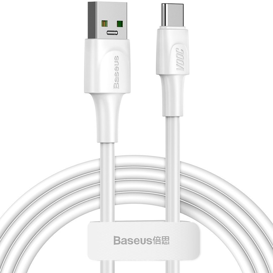 фото Кабель usb 2.0 a (m) - usb type-c (m) 2м baseus white series - белый (catsw-g02)