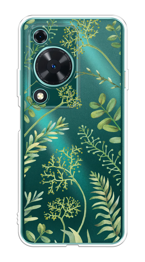 

Чехол на Huawei Nova Y72 "Green Leaves", Зеленый;прозрачный, 6123650-1