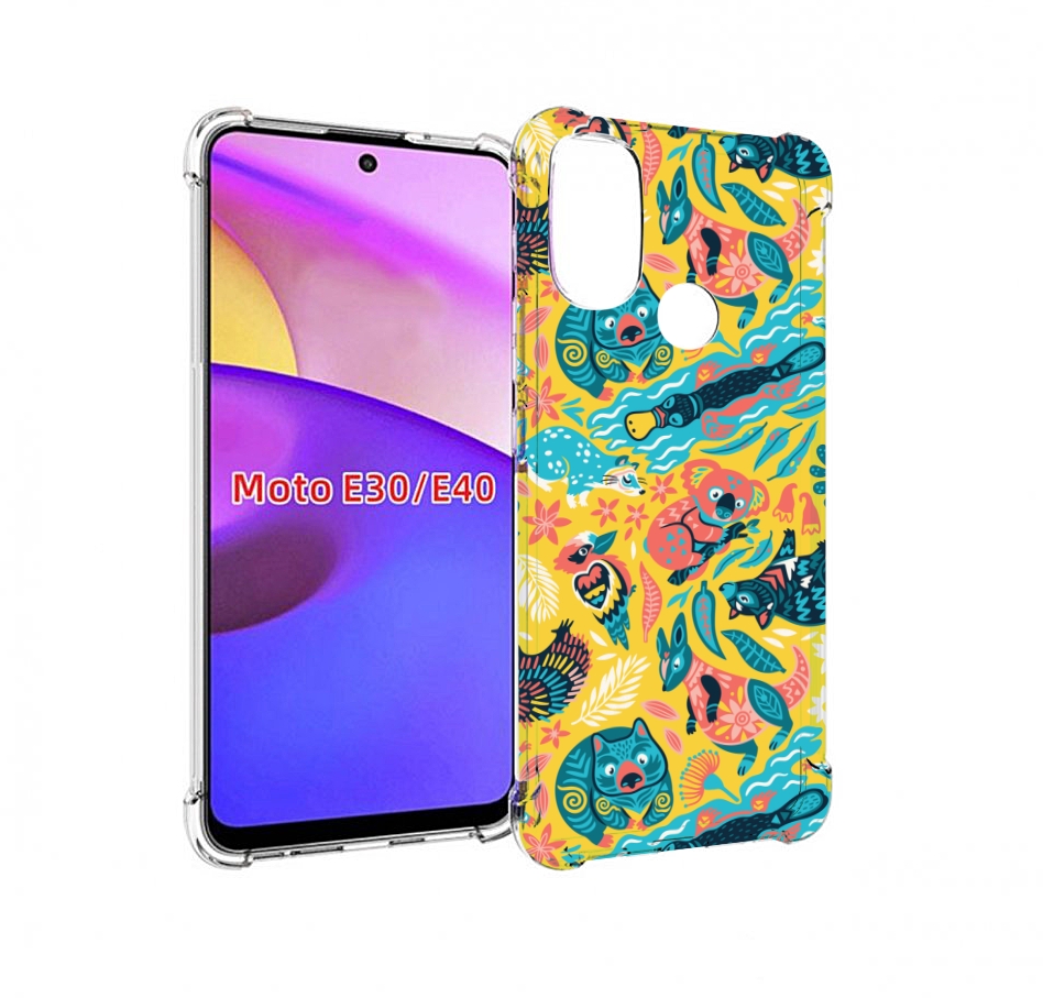 

Чехол бампер MyPads seamless-pattern для Motorola Moto E30., Прозрачный, Tocco