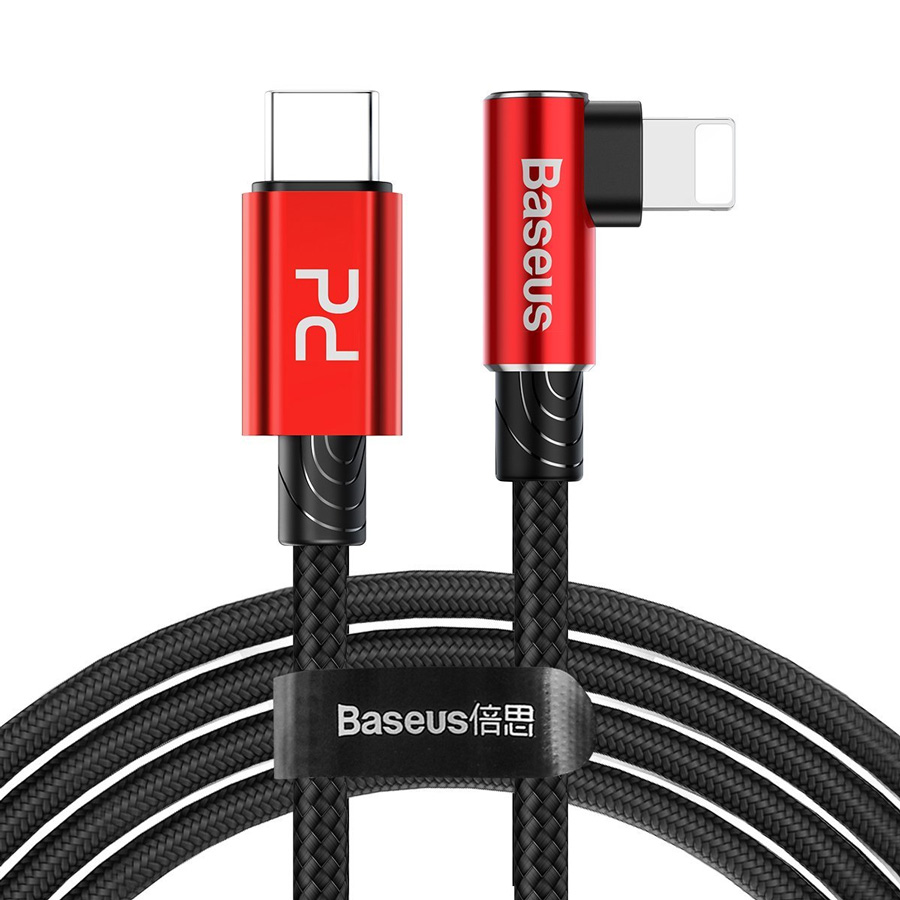 фото Кабель usb type-c (m) - lightning (m) 1м baseus mvp elbow type pd 18w красный catlmvp-a09