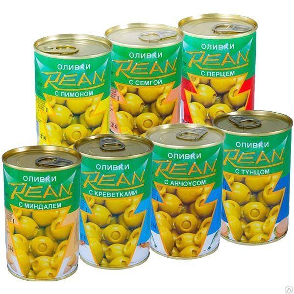 Оливки Rean зеленые с семгой 300 г