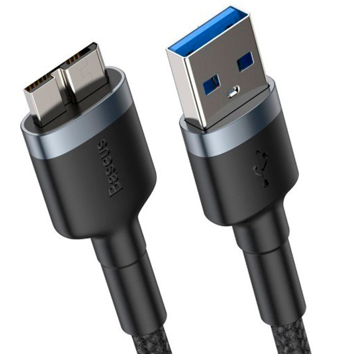 Кабель USB 3.0 A - USB 3.0 Micro-B 1м Baseus Cafule Cable - Темно-серый (CADKLF-D0G)