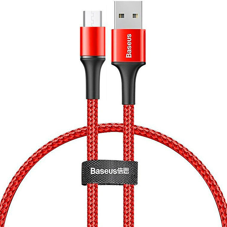 фото Кабель usb 2.0 a - micro usb 2.0 b 0.25м baseus halo data cable - красный (camgh-d09)