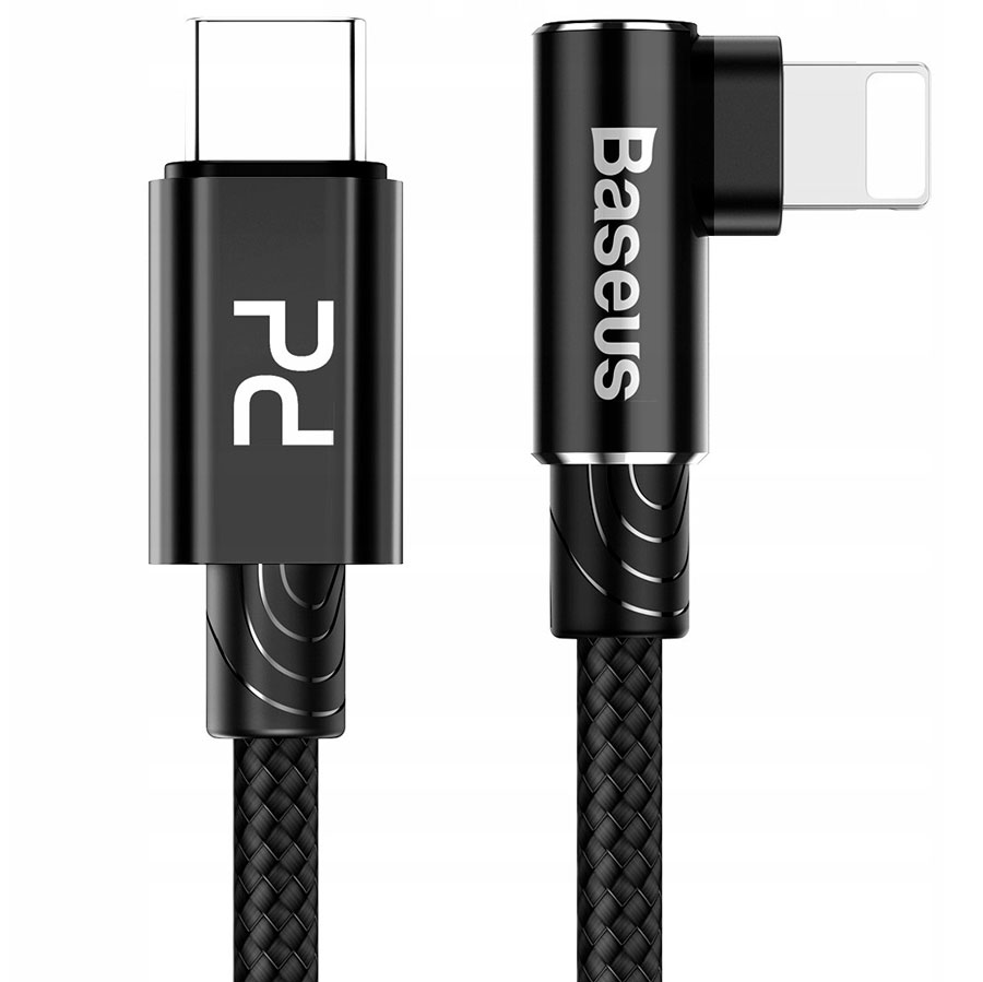 фото Кабель usb type-c (m) - lightning (m) 1м baseus mvp elbow type pd 18w черный (catlmvp-a01)