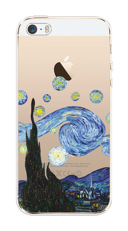 

Чехол на Apple iPhone 5/5S/SE "Ночь Ван Гога", Голубой;синий;черный, 10350-1