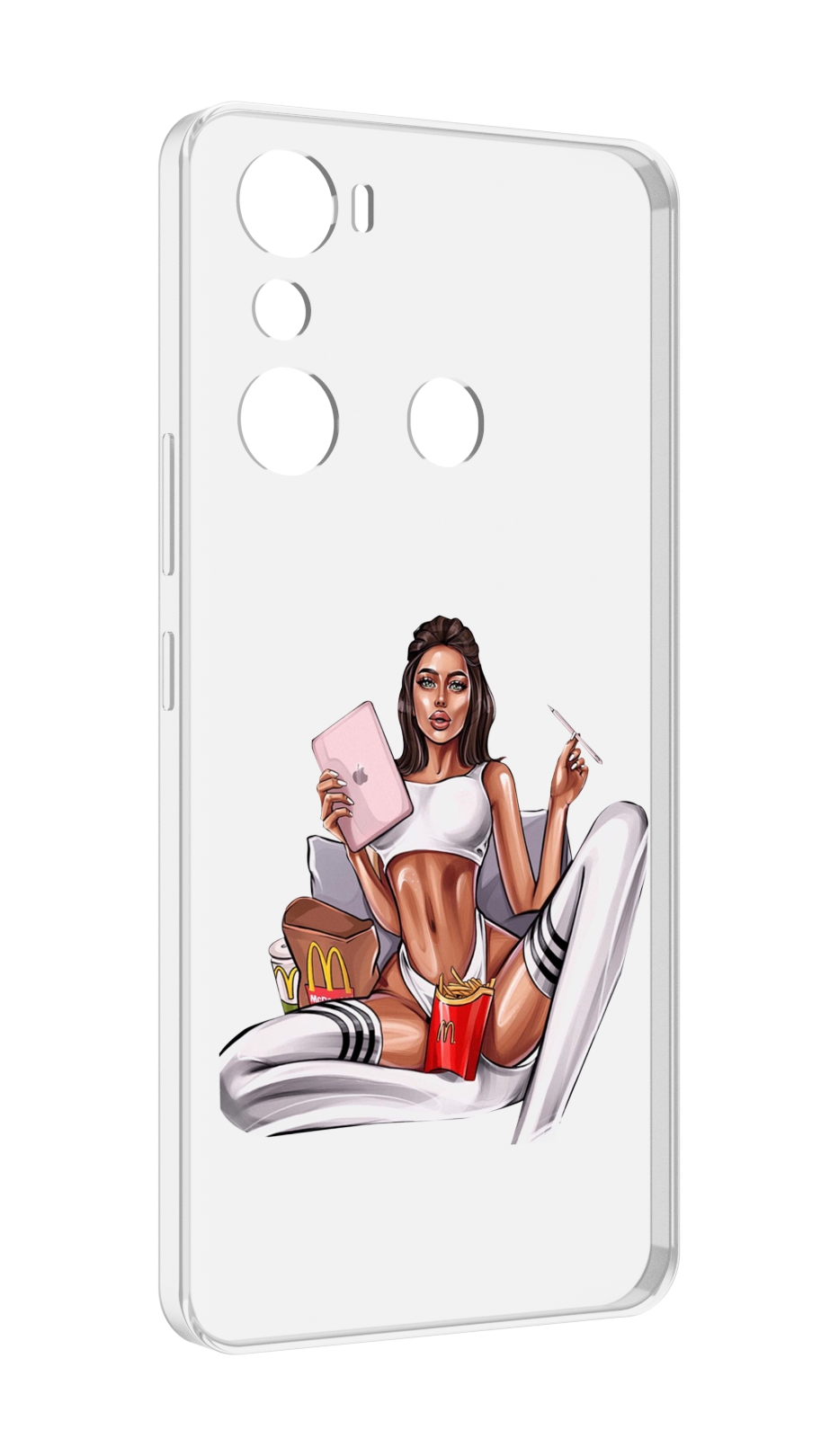 

Чехол MyPads Модная-иллюстрация-девушки женский для Infinix Hot 20i, Прозрачный, Tocco