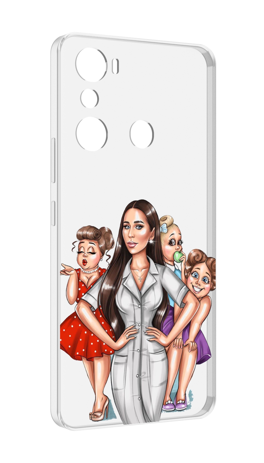 

Чехол MyPads Милые-дамы женский для Infinix Hot 20i, Прозрачный, Tocco