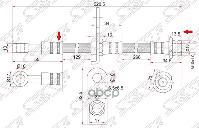 

Шланг Тормозной Задний (Таиланд) Nissan Bluebird 91-93 Sat арт. ST-46210-0E512