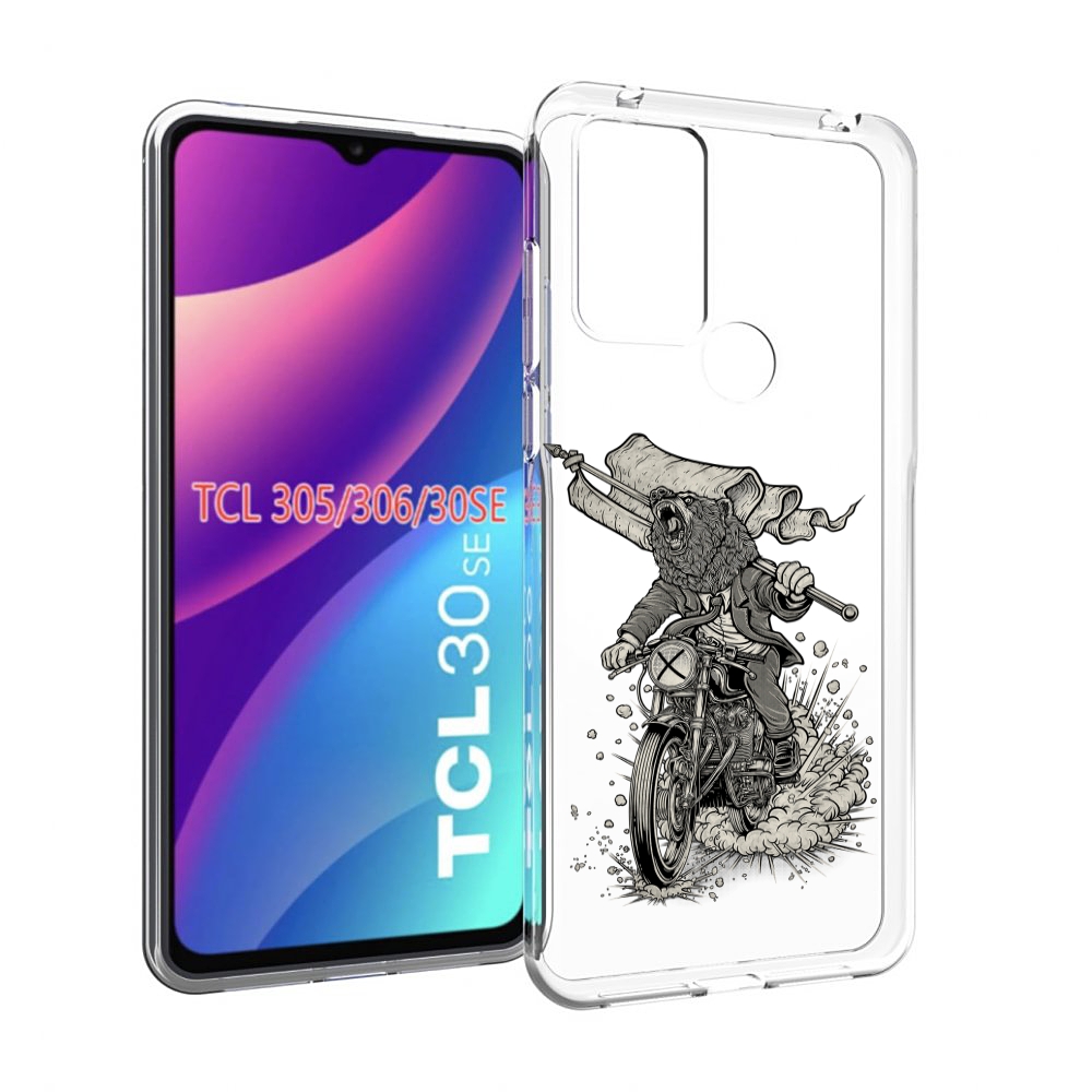 

Чехол MyPads медведь на мотоцикле для TCL 30SE/305/306/30E, Tocco
