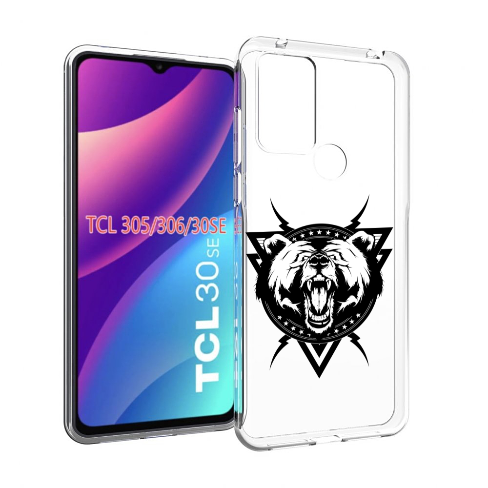 

Чехол MyPads медведь в треугольнике для TCL 30SE/305/306/30E, Tocco