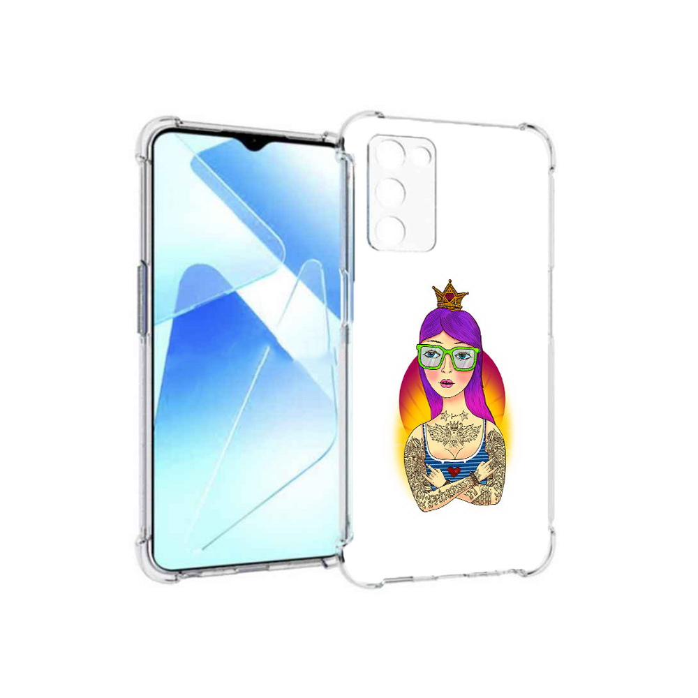 

Чехол MyPads Tocco для Infinix Zero X Pro девушка в татуировках с короной, Прозрачный, Tocco