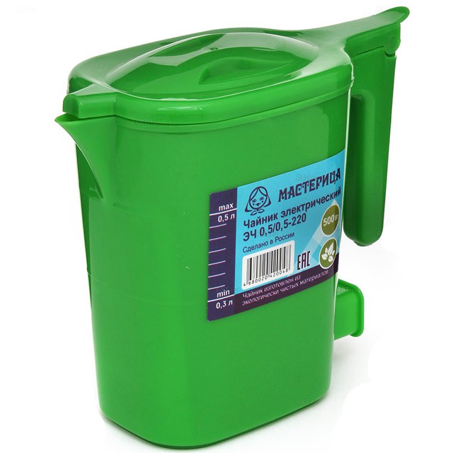 Чайник электрический Мастерица ЭЧ 0,5/0,5-220 0.5 л зеленый