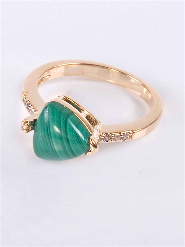 

Кольцо из бижутерного сплава р. 17 Lotus Jewelry 3041R-08ml, малахит/циркон, Кольцо с малахитом "Элизабет" 3041R-08ml